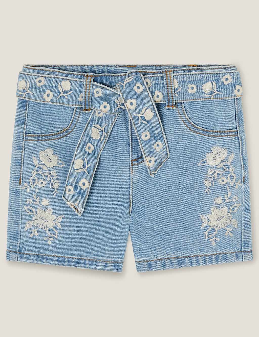 Denim Embroidered Shorts (3-13 Yrs) 2 of 4