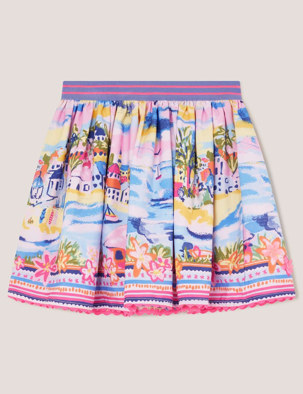 Tropical Print Floral Appliqué Skirt (3-13 Yrs) 2 of 3