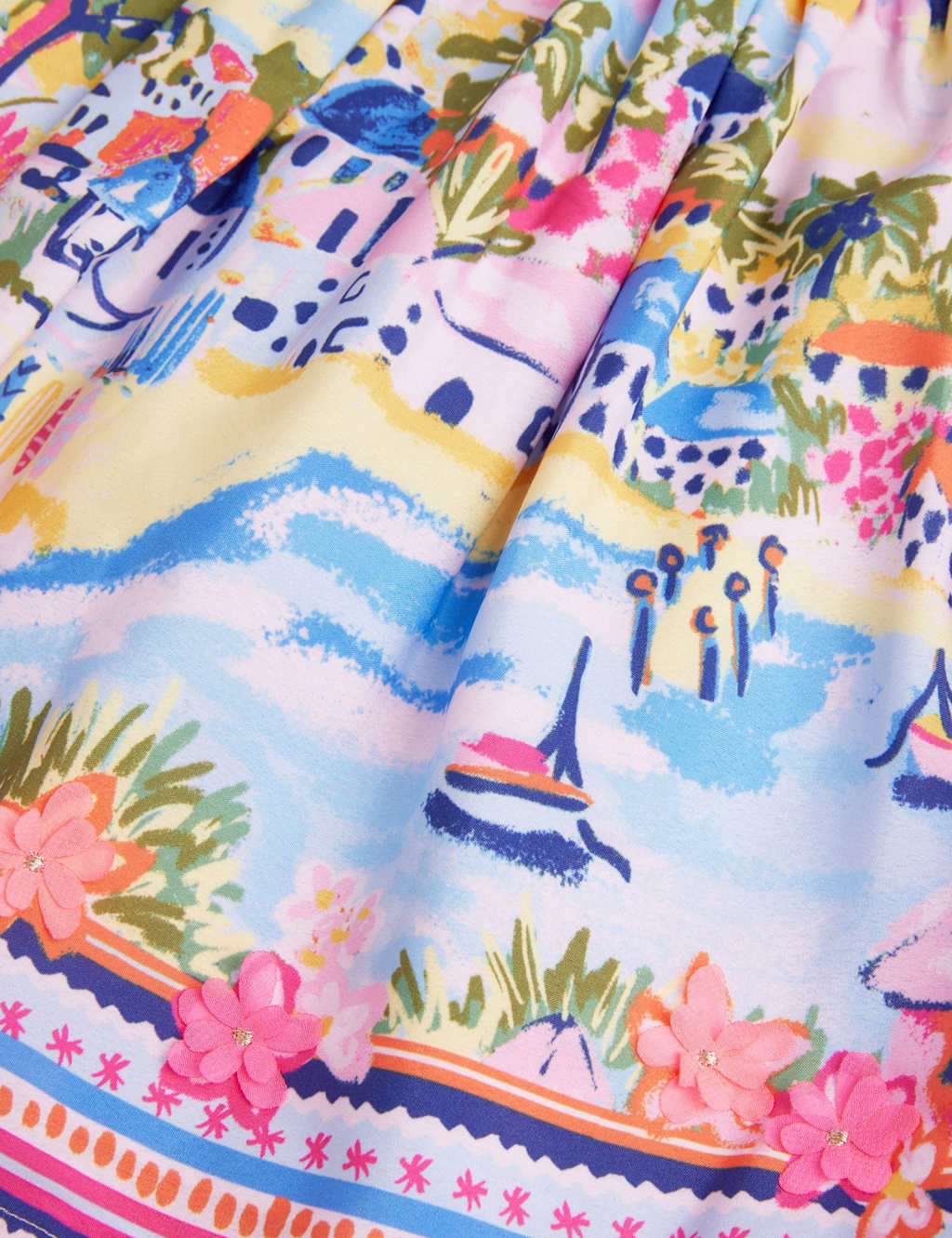 Tropical Print Floral Appliqué Skirt (3-13 Yrs) 3 of 3