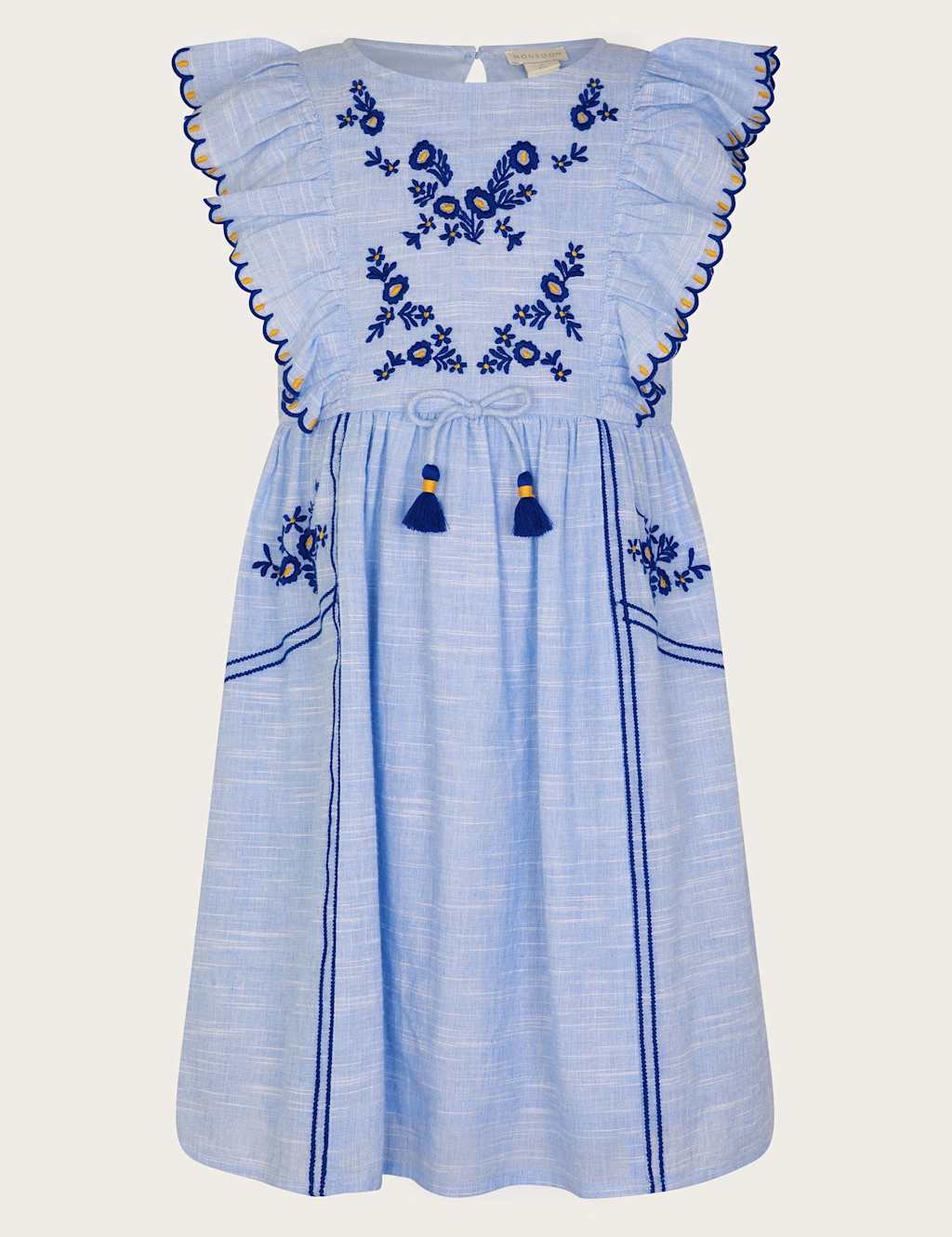 Pure Cotton Floral Dress (3-13 Yrs) 2 of 4