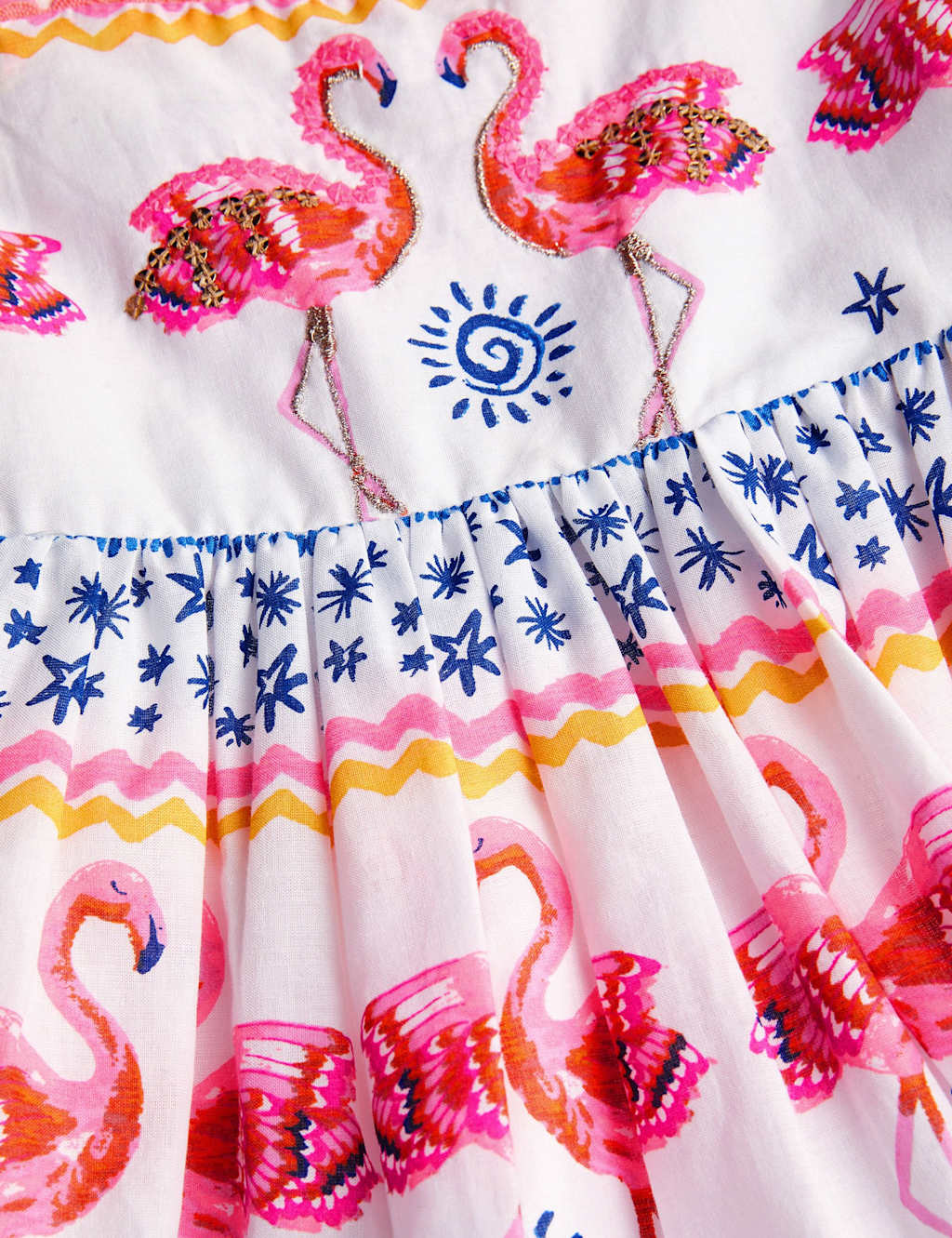 Pure Cotton Flamingo Dress (3-13 Yrs) 2 of 3