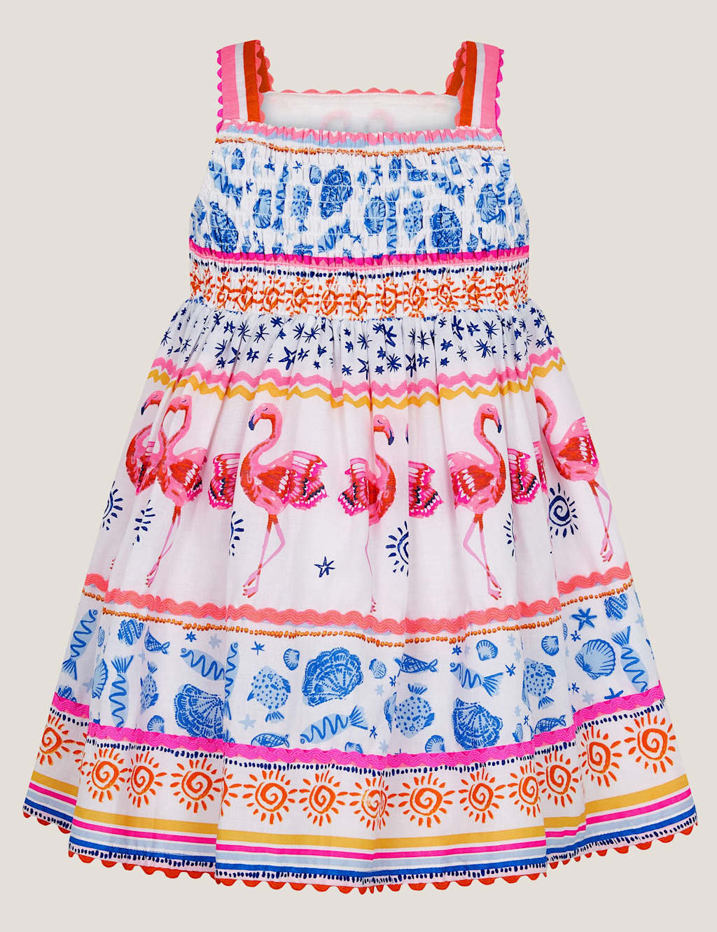 Pure Cotton Flamingo Dress (3-13 Yrs) 3 of 3