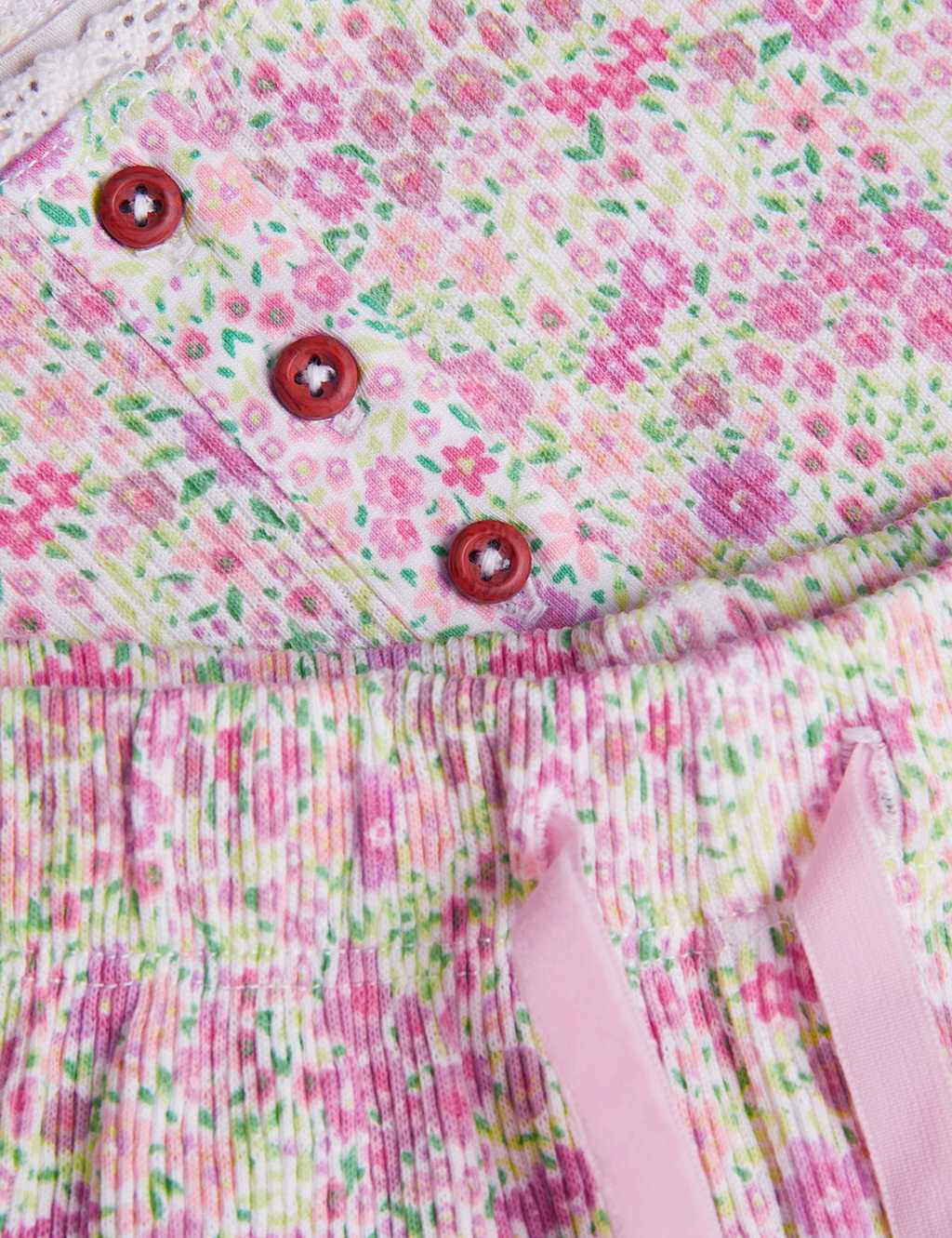 Pure Cotton Floral Pyjamas (2-13 Yrs) 2 of 3