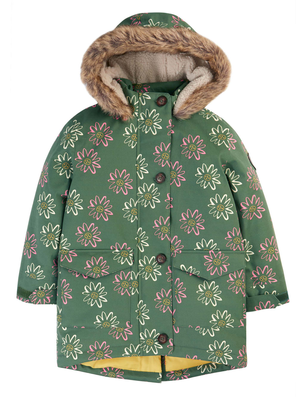 Pure Cotton Floral Hooded Parka Coat 5 10 Yrs Frugi M S