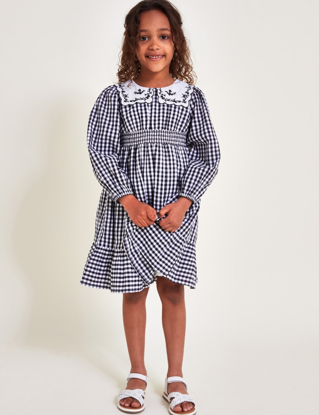 Pure Cotton Gingham Check Dress 3 13 Yrs Monsoon M S
