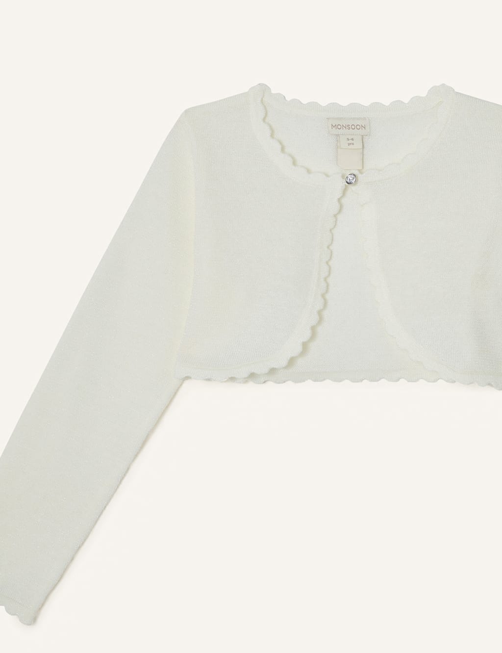 Cotton Rich Scalloped Cardigan (3-15 Yrs) 3 of 3