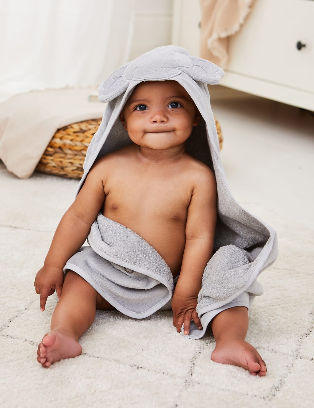Pure Cotton Elephant Hooded Towel JoJo Maman Bebe M S