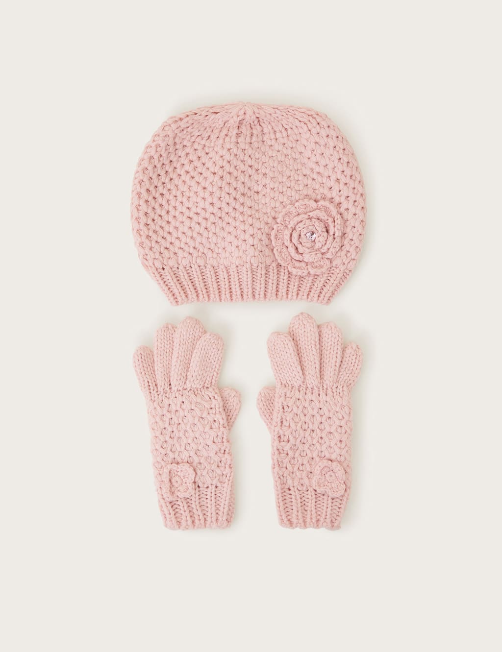 Kids' Floral Hat and Glove Set (3-13 Yrs) 1 of 2