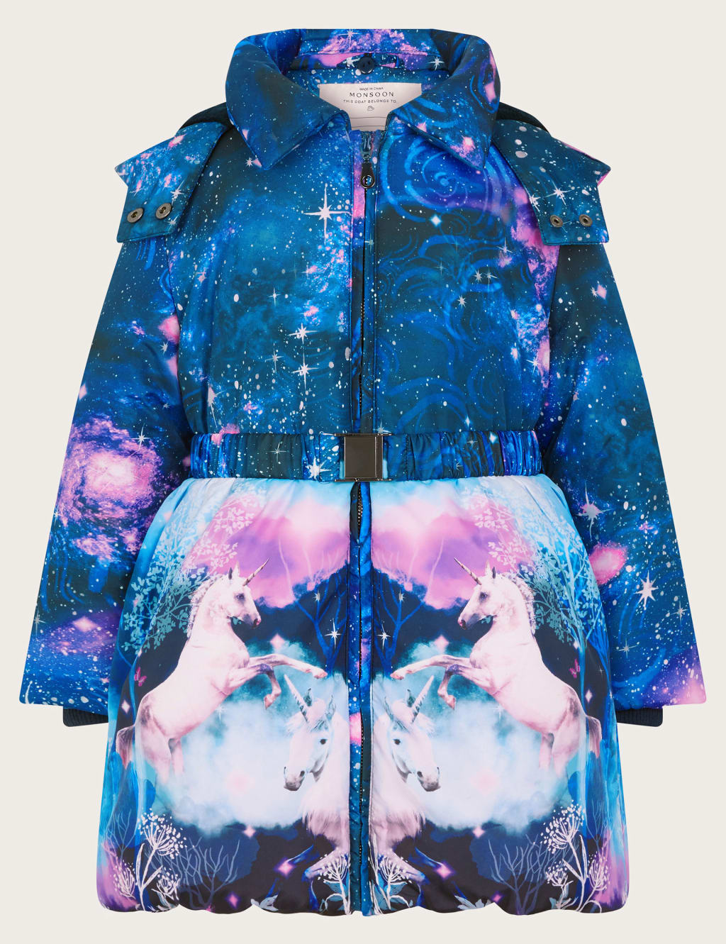 Unicorn Print Hooded Coat (3-15 Yrs) 3 of 4