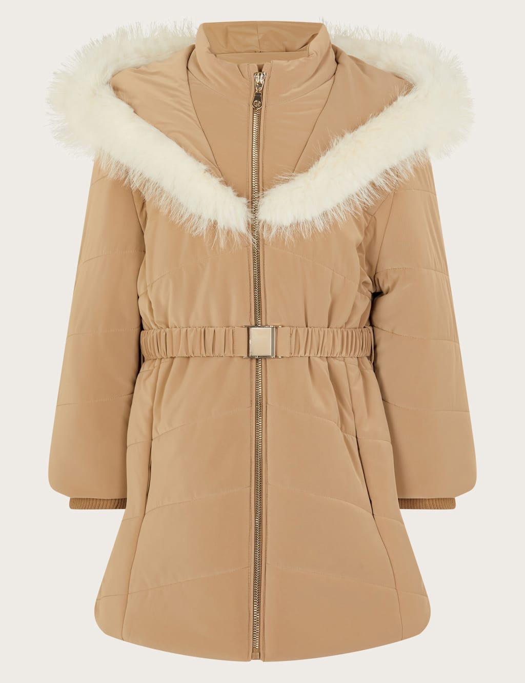 Padded faux fur coat discount