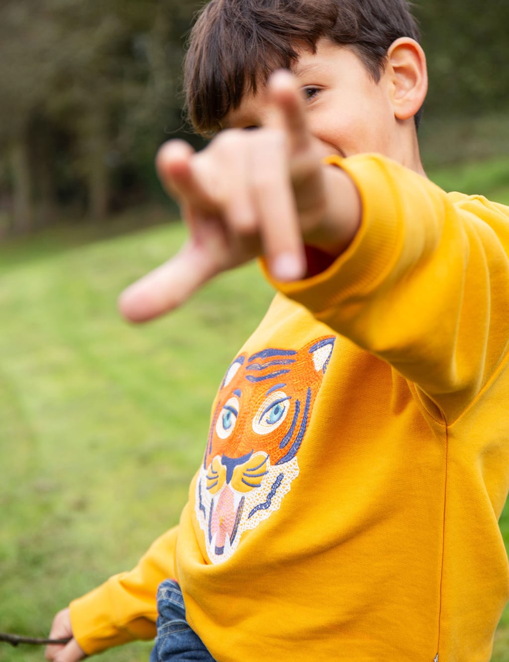 Cotton sweatshirt with tigers top