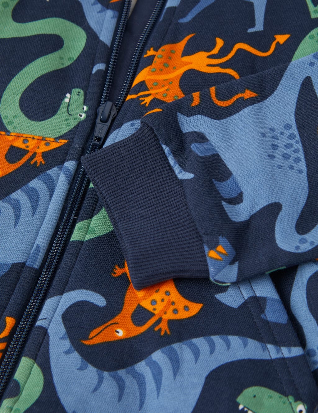 Pure Cotton Dinosaur Zip Hoodie 1 10 Yrs Polarn O. Pyret M S