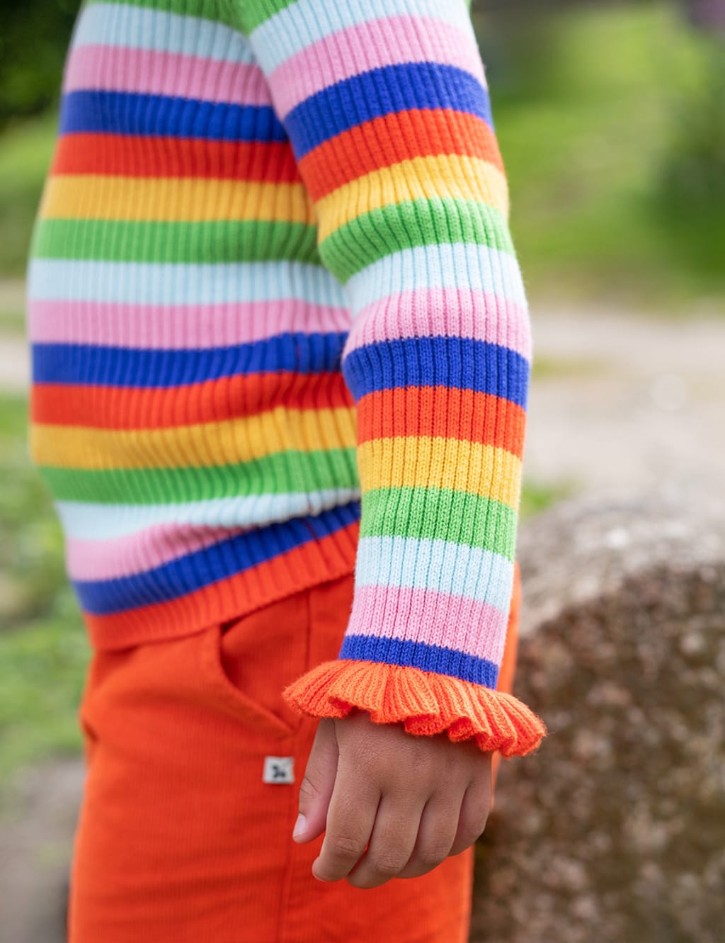 Rainbow striped sweater outlet