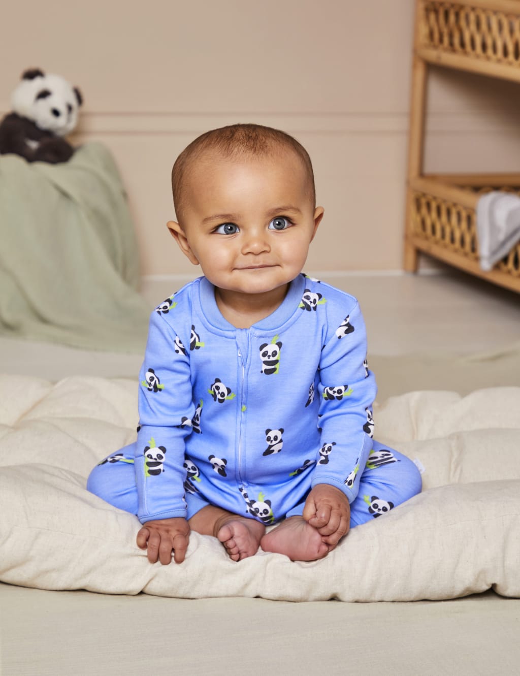 Pure Cotton Panda Sleepsuit (0-12 Mths) | JoJo Maman Bébé | M&S