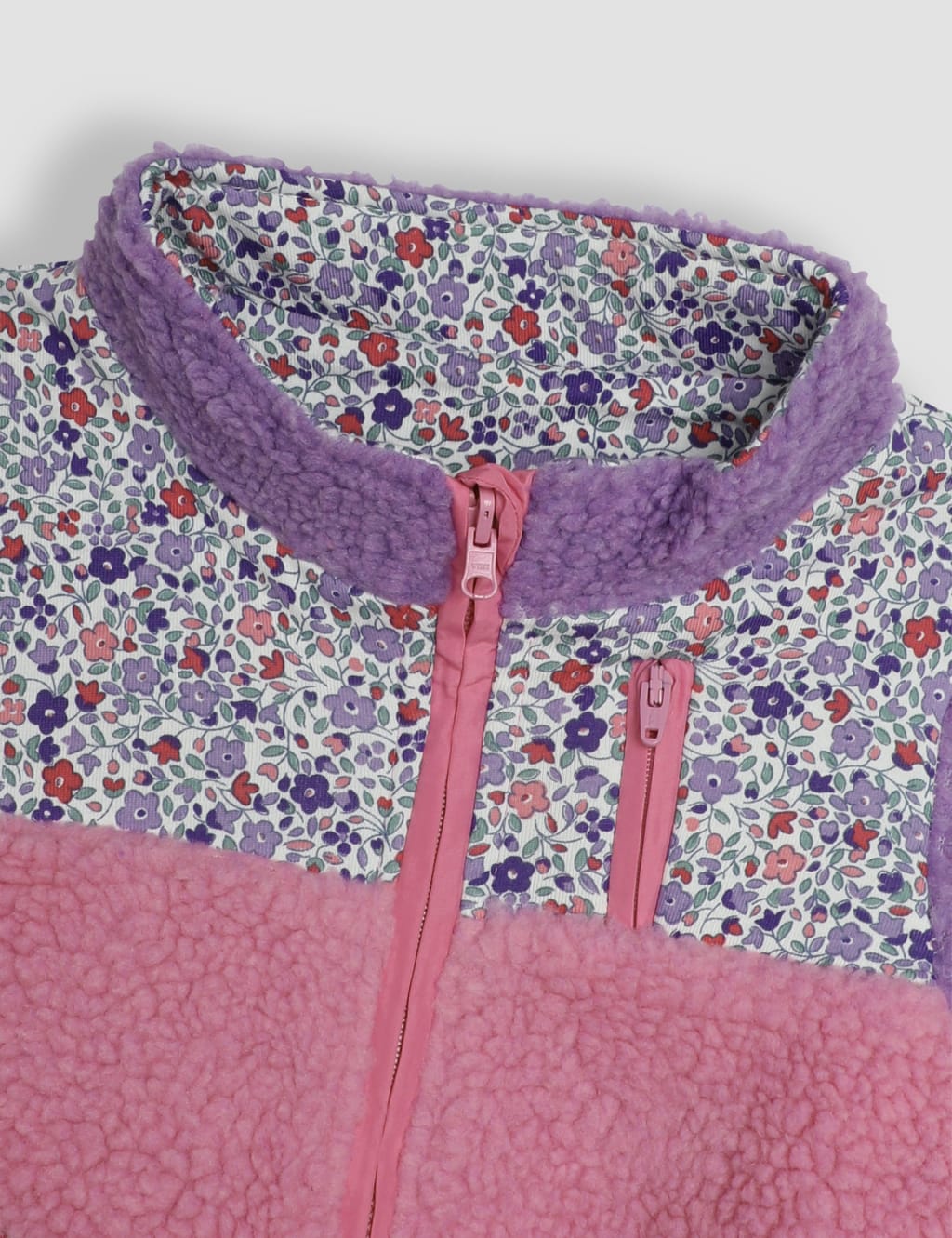 Reversible Floral Dinosaur Zip Fleece Jacket 6 Mths 6 Yrs JoJo Maman Bebe M S