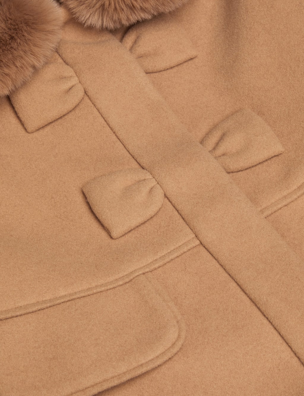 Faux Fur Collar Swing Coat with Wool (3-15 Yrs) 3 of 3