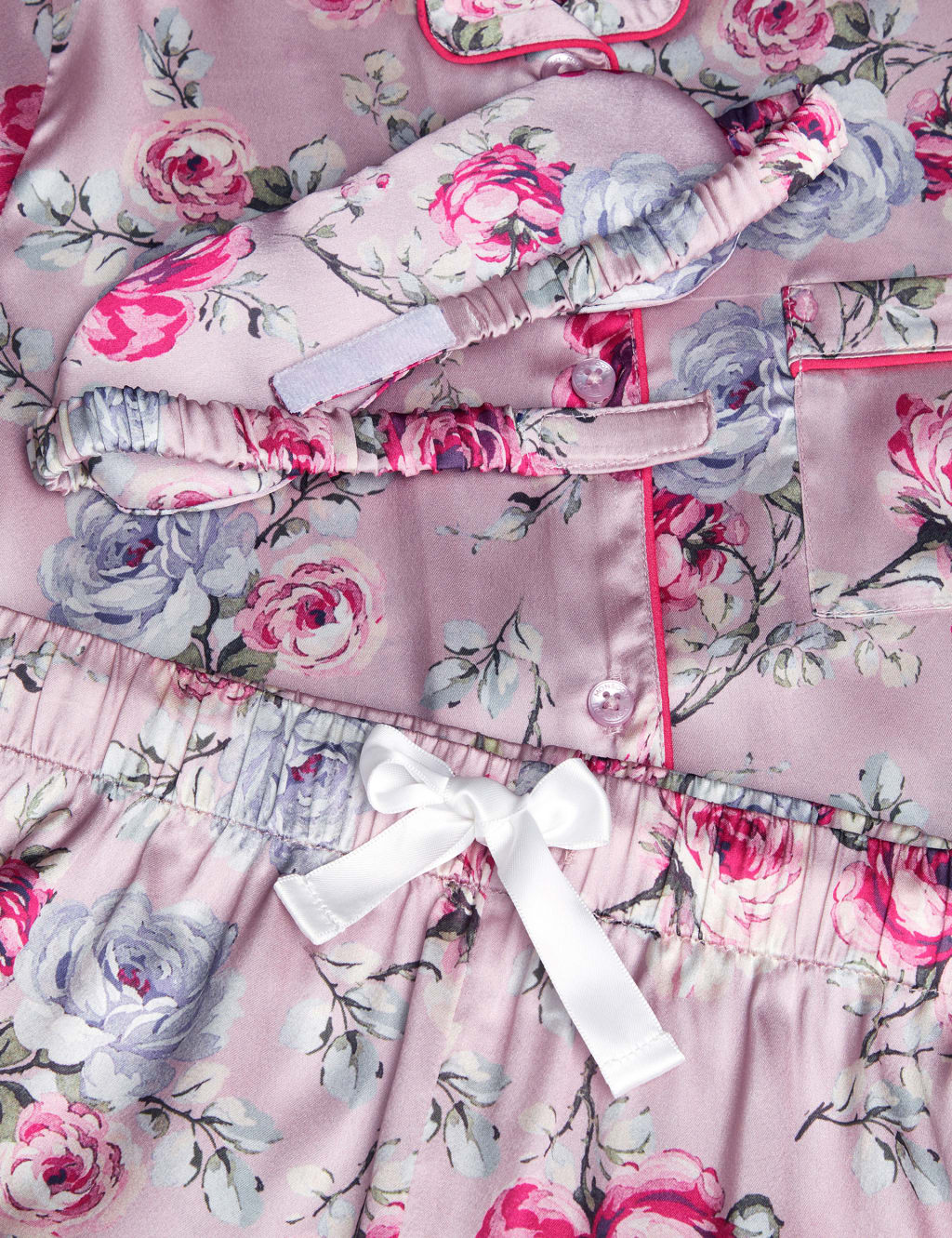 Satin Floral Pyjamas & Eye Mask Set (5-13 Yrs) 3 of 3