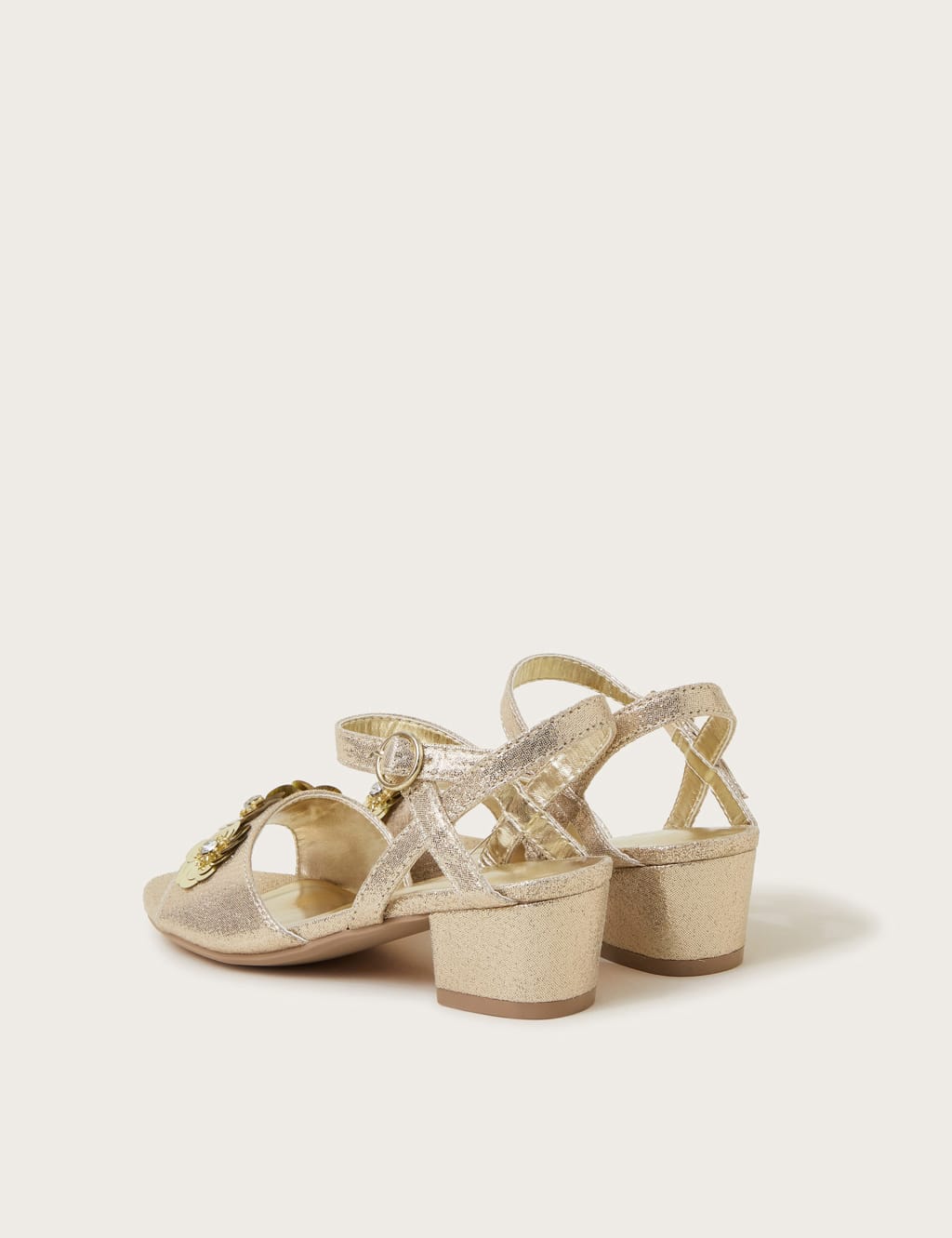 Kids' Metallic Sequin Floral Party Sandals (7 Small - 4 Large) 3 of 3