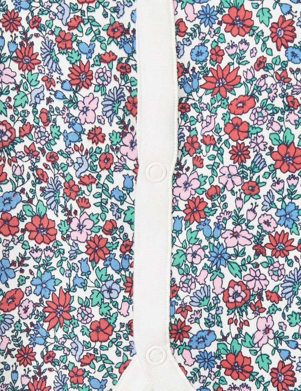Pure Cotton Ditsy Floral Sleepsuit (0-18 Mths) 4 of 4
