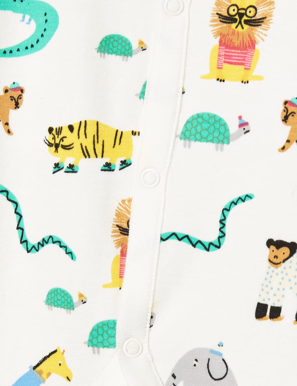 Pure Cotton Safari Animal Sleepsuit (0-18 Mths) 4 of 4