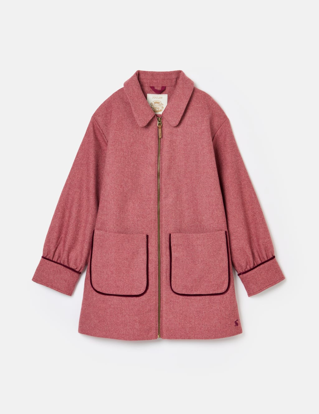 Pink herringbone coat 2025