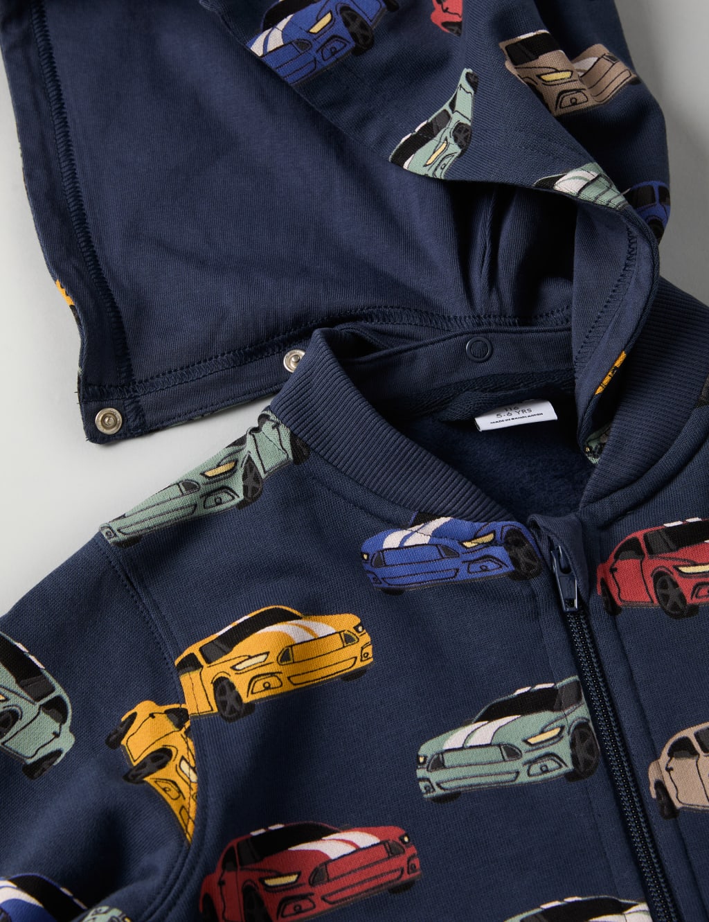 Pure Cotton Car Print Zip Hoodie (1-7 Yrs) 4 of 4