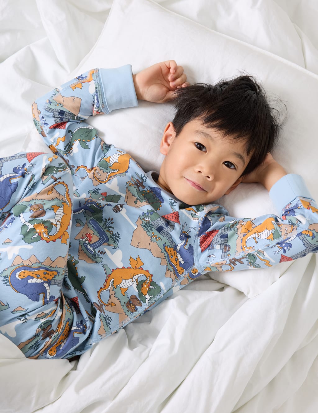 Cotton Rich Dragon Print Pyjamas (1-10 Yrs) 3 of 6