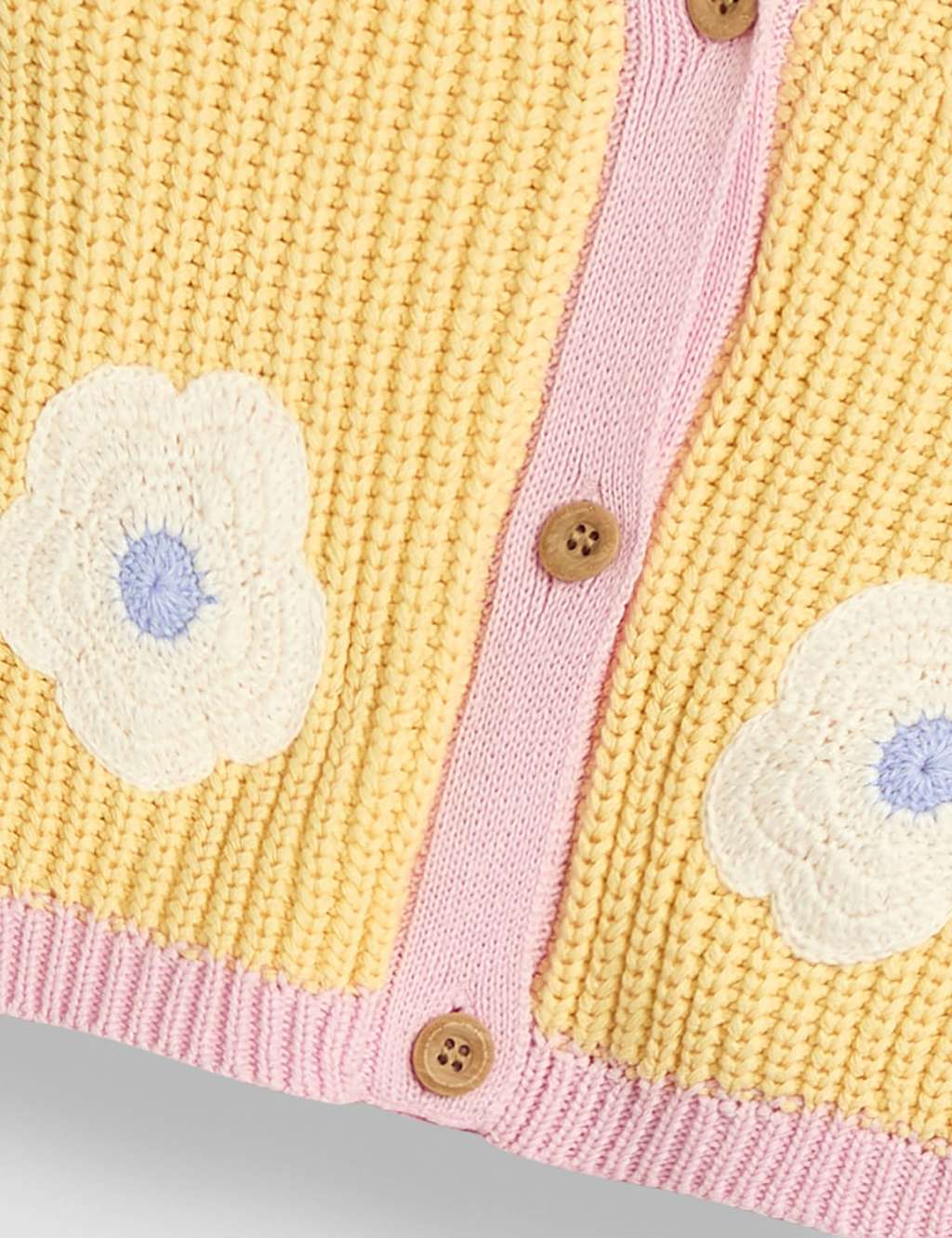 Pure Cotton Knitted Daisy Cardigan (6 Mths-5 Yrs) 3 of 3
