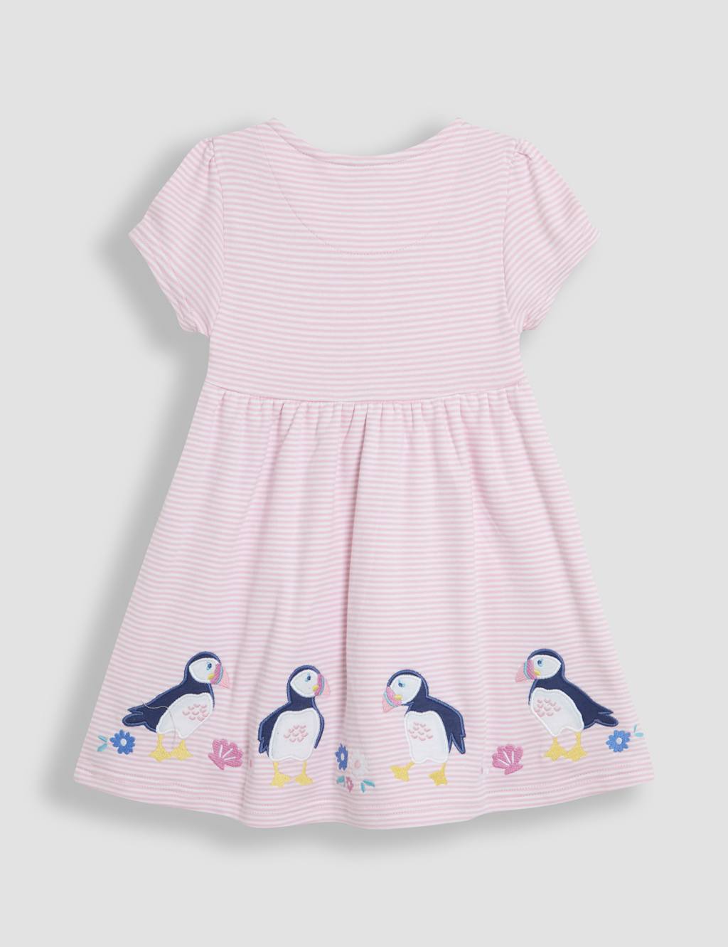 Pure Cotton Striped Puffin Dress (6 Mths-5 Yrs) 2 of 3