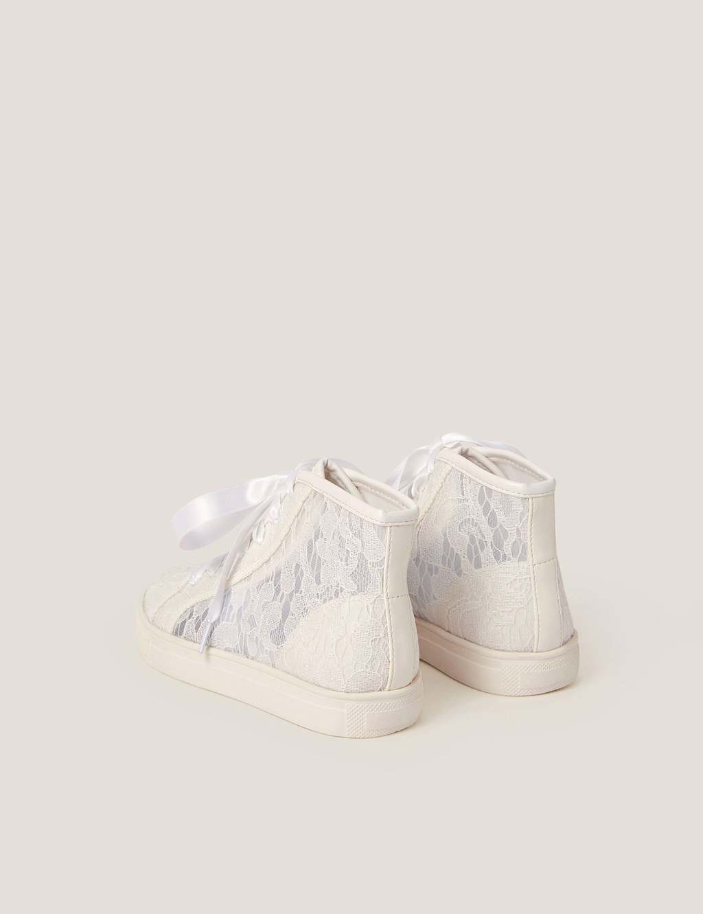 Kids' Floral Lace High Top Trainers (7 Small - 3 Large) 2 of 3