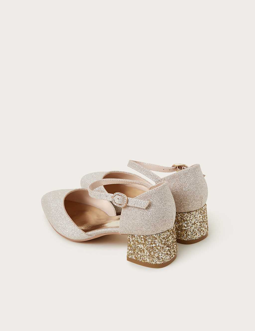 Kids' Glitter Ankle Strap Heeled Shoes (1 Large - 6 Large) 2 of 3