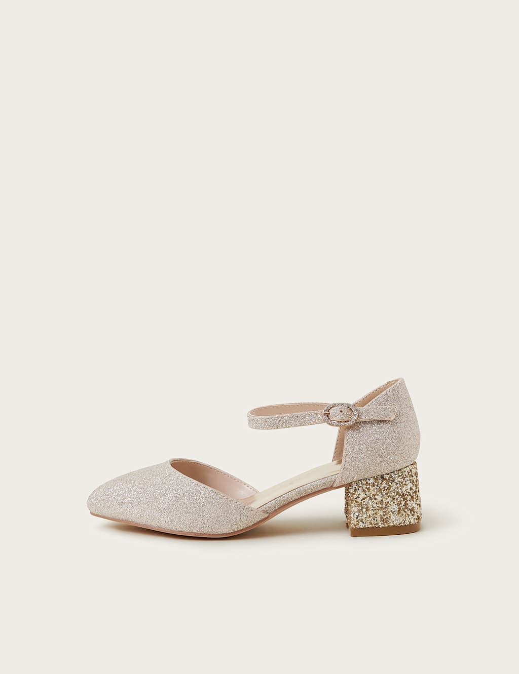 Kids' Glitter Ankle Strap Heeled Shoes (1 Large - 6 Large) 3 of 3