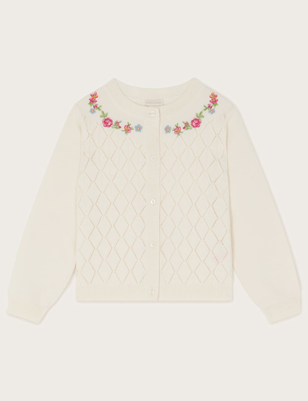 Pure Cotton Floral Embroidered Cardigan (3-15 Yrs) 2 of 4