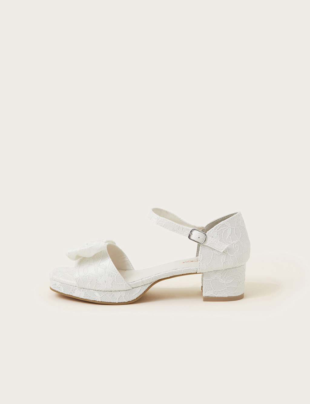 Kids' Lace Bow Ankle Strap Heeled Sandals (1 Large - 6 Large) 2 of 3