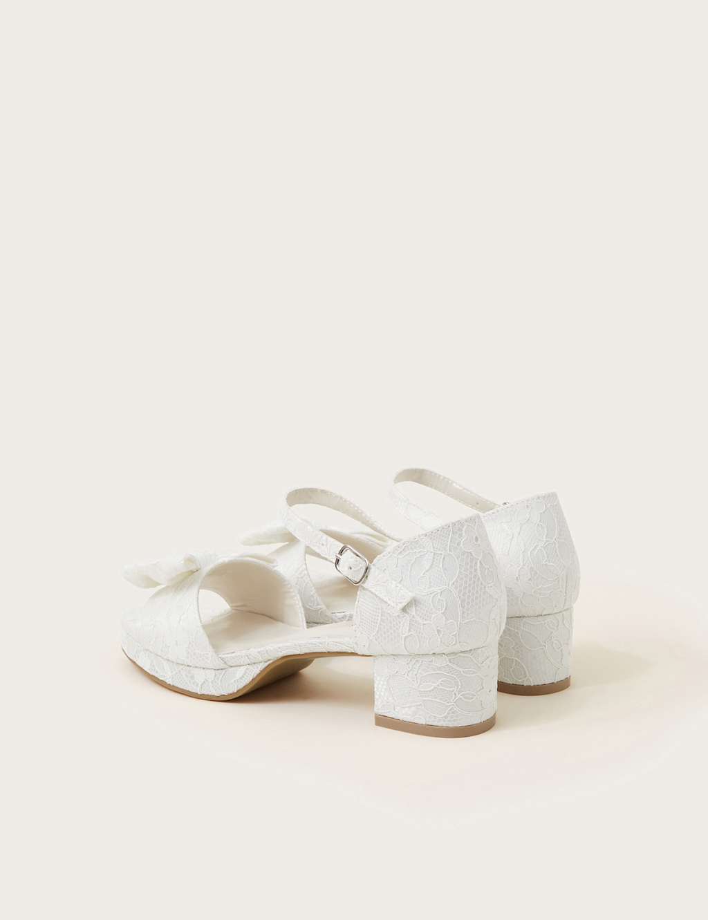 Kids' Lace Bow Ankle Strap Heeled Sandals (1 Large - 6 Large) 3 of 3