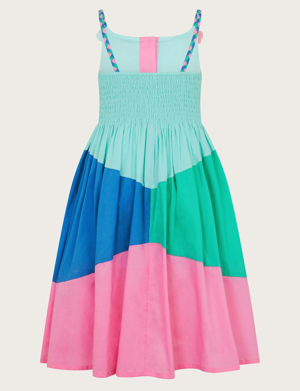 Pure Cotton Appliqué Colour Block Dress (3-15 Yrs) 2 of 3