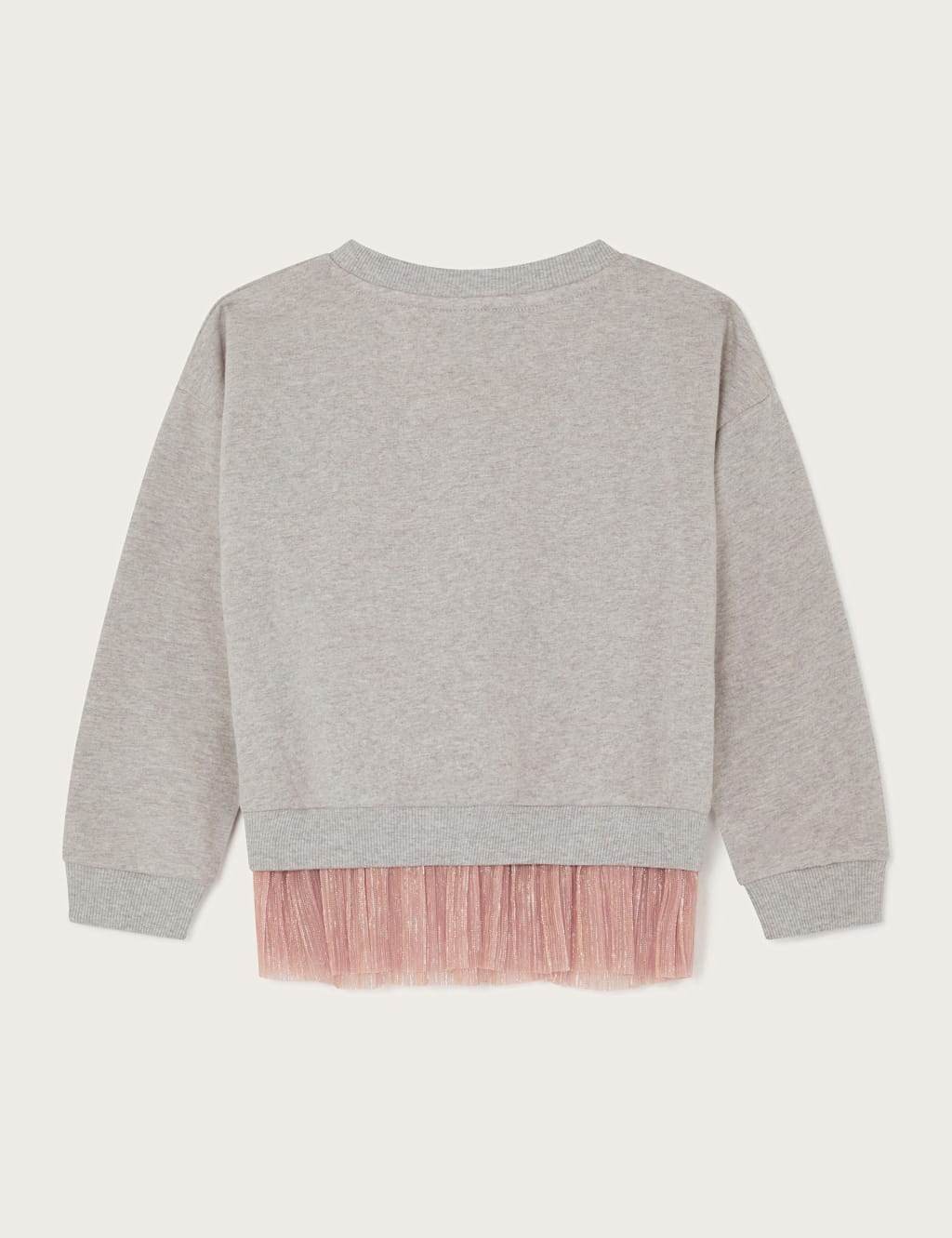 Pure Cotton Beaded Tulle Trim Sweatshirt (3-15 Yrs) 3 of 4