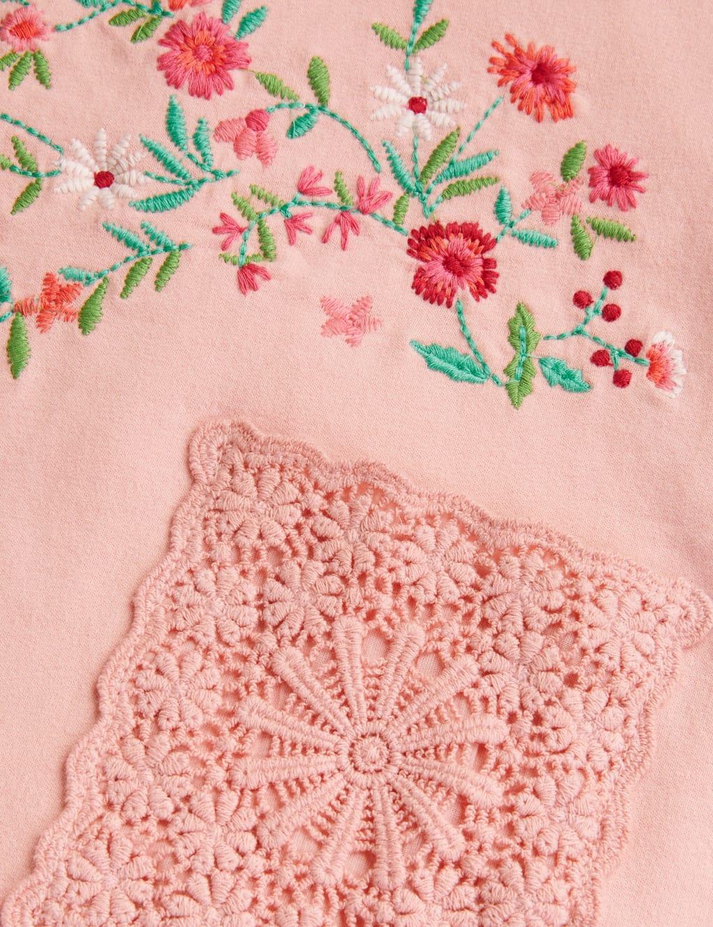 Pure Cotton Floral Embroidered Sweatshirt Dress (3-13 Yrs) 3 of 3