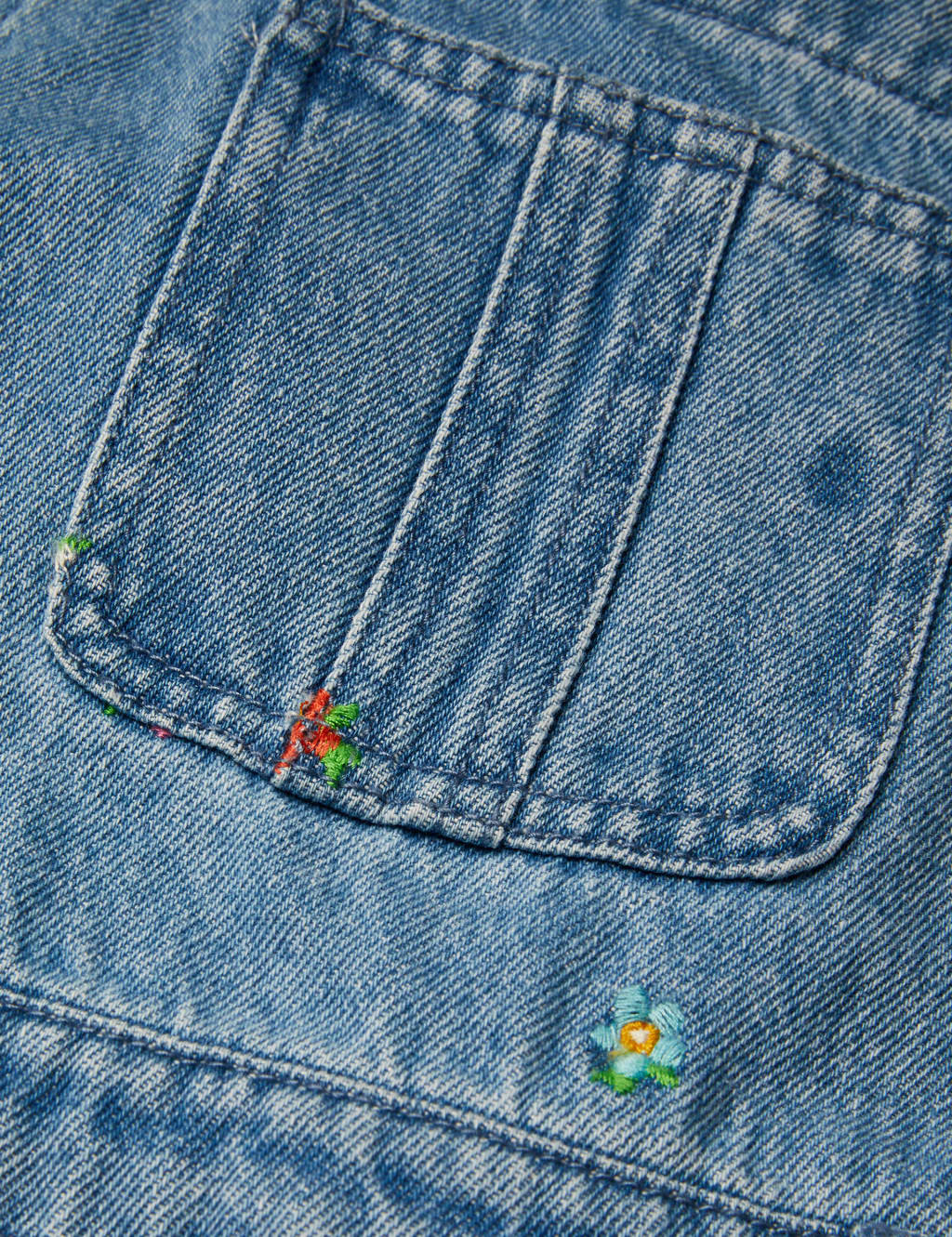 Denim Floral Dungarees (2-13 Yrs) 3 of 3
