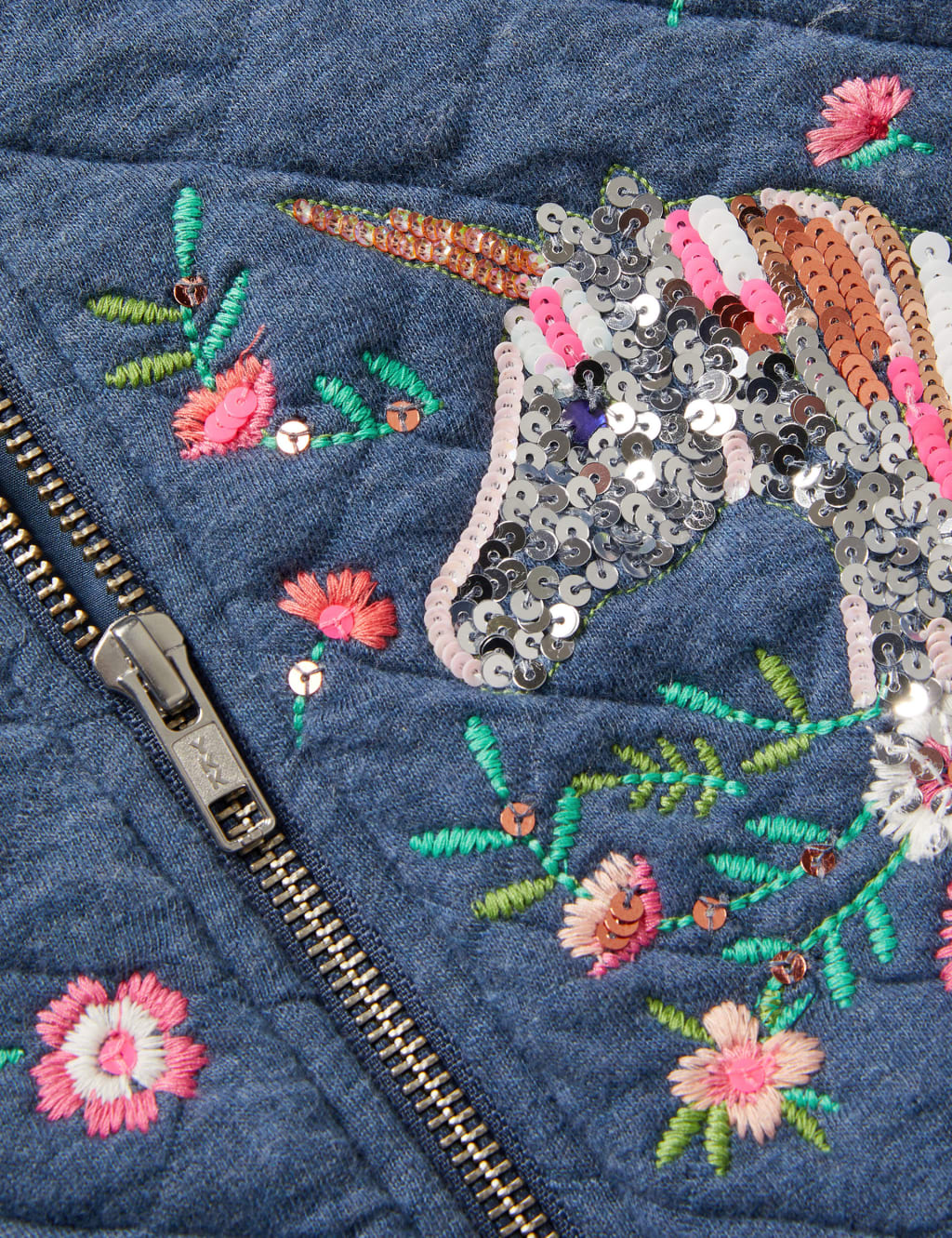 Pure Cotton Unicorn Sequin Bomber (3-15 Yrs) 3 of 3