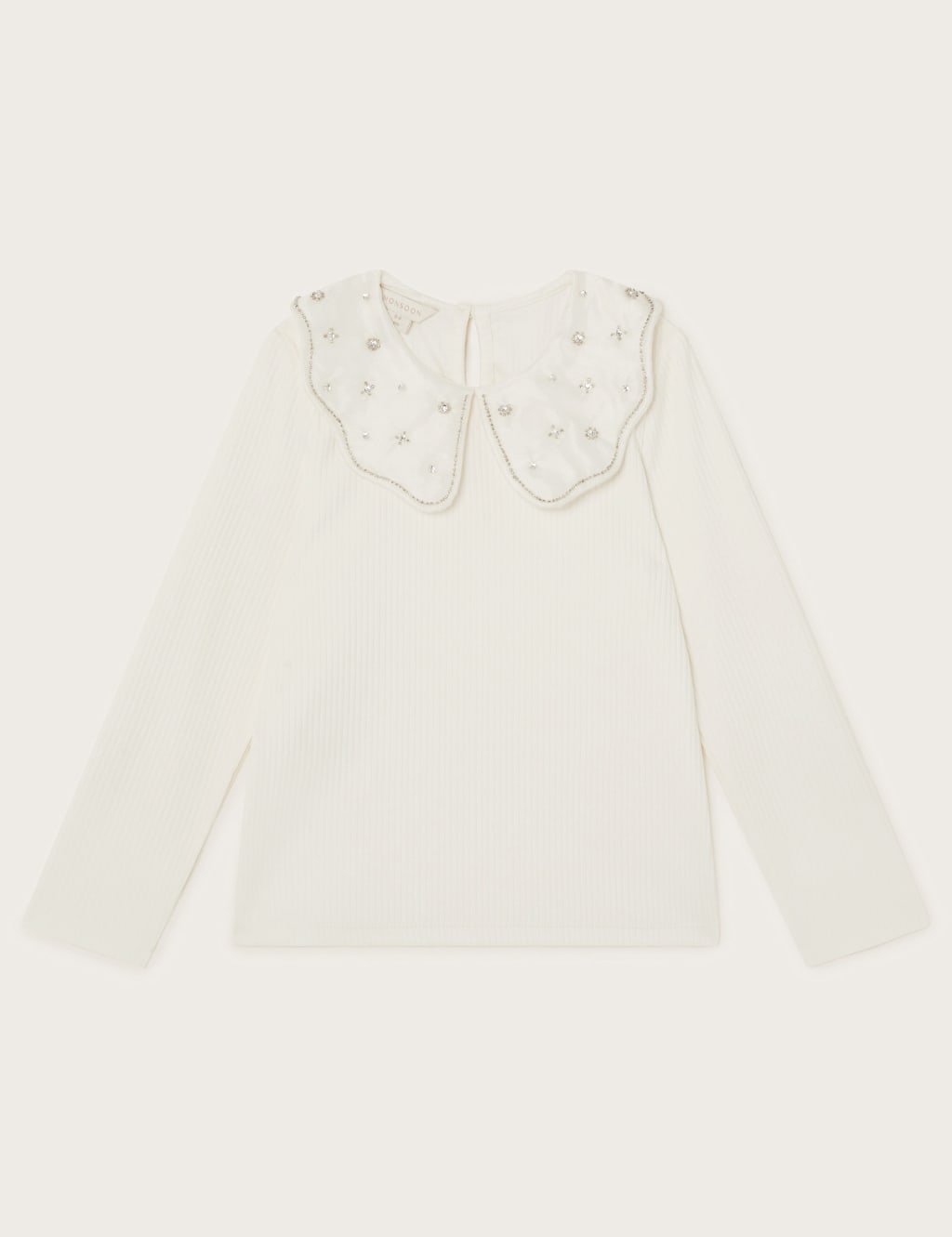 Cotton Rich Embellished Ribbed Top (3-13 Yrs) 2 of 4