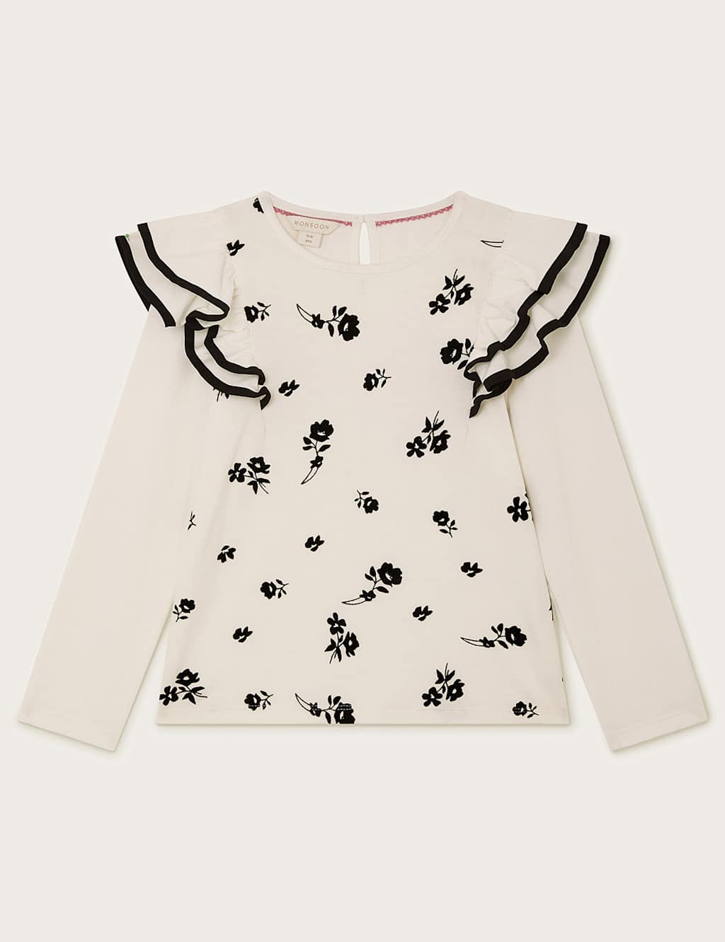 Pure Cotton Floral Flock Print Top (3-13 Yrs) 2 of 4