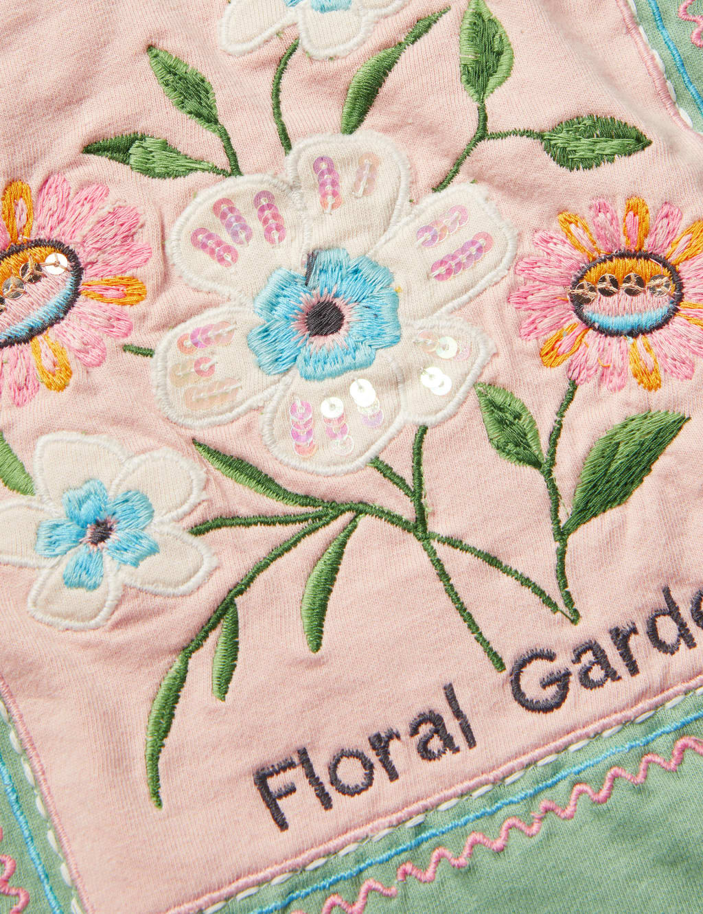 Pure Cotton Flower Embroidered T-Shirt (3-13 Yrs) 3 of 3