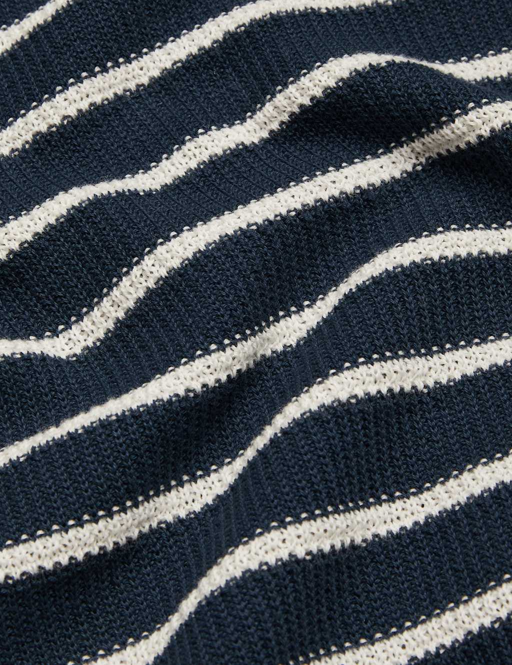 Pure Cotton Striped Polo Knitted Top (2-13 Yrs) 3 of 3