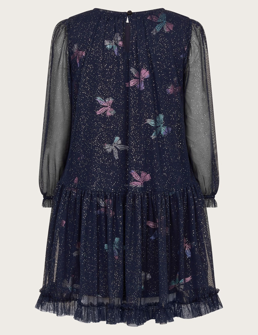 Mesh Bow Print Flare Dress (3-15 Yrs) 3 of 4