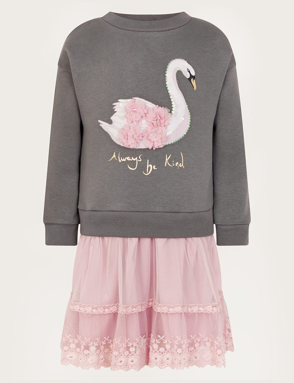 Cotton Rich 2-in-1 Swan Jumper Dress (2-13 Yrs) 2 of 4