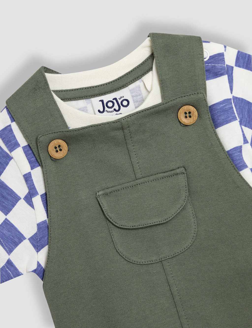 3pc Pure Cotton Dungarees Outfit (0-24 Mths) 2 of 8