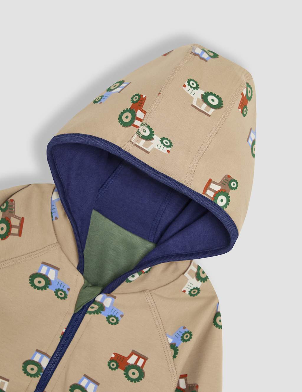 Pure Cotton Tractor Reversible Hoodie (6 Mths - 5 Yrs) 3 of 8