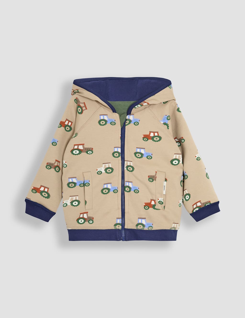 Pure Cotton Tractor Reversible Hoodie (6 Mths - 5 Yrs) 4 of 8