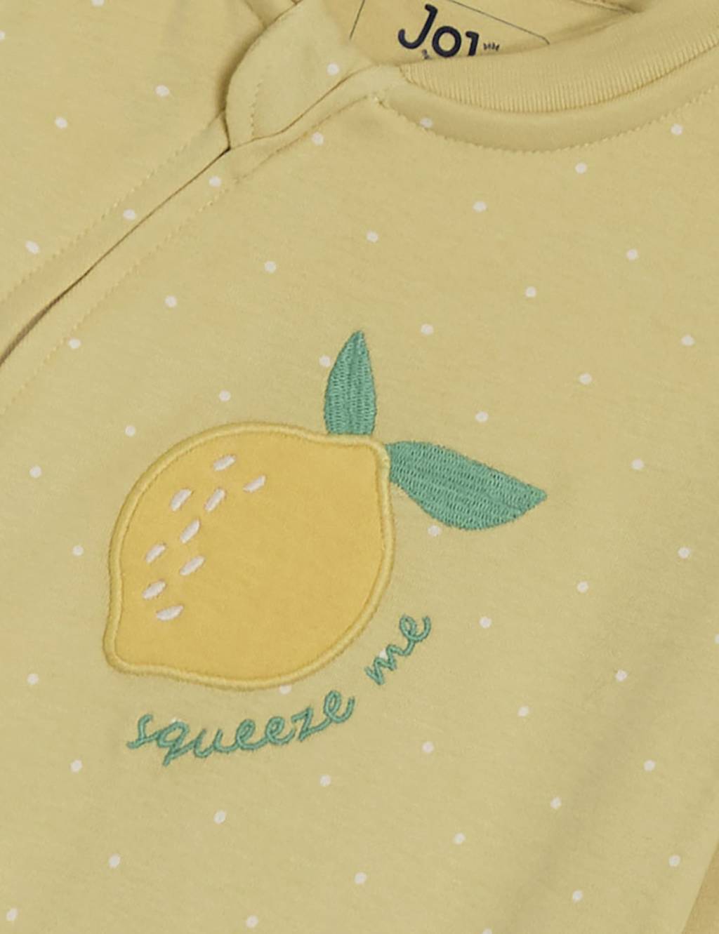 Pure Cotton Lemon Applique Zip Sleepsuit (0-12 Mths) 3 of 3